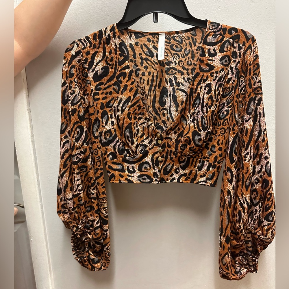 Small print crop top from Fashion Nova.